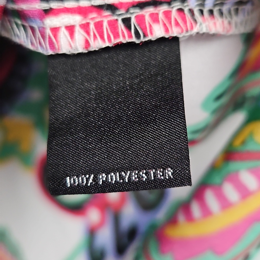 Slim Factor 3/4 Tiered Sleeve Boat Neck Blouse: White/multicolor Floral: Large - Picture 9 of 14